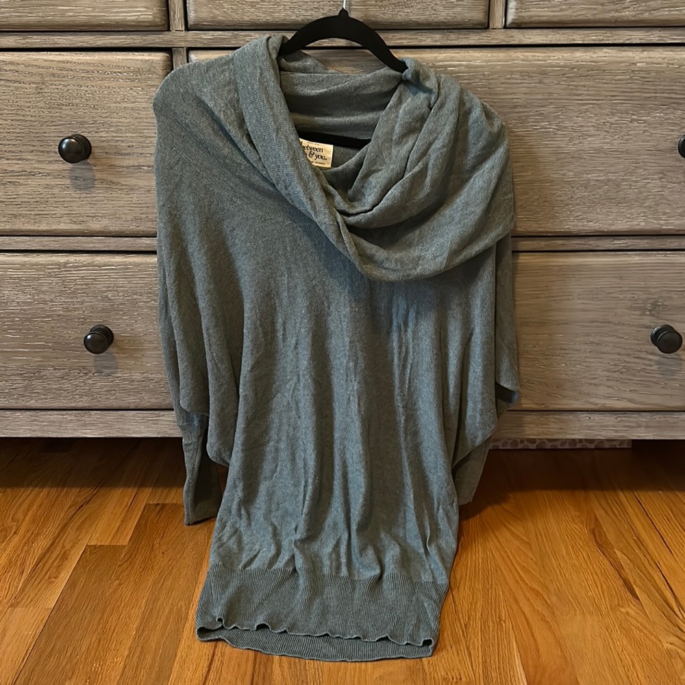Long sleeve bunched neck dress